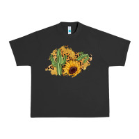 Pigment Black cactus leopard sunflower glitter  patch Urban Heavy Tee - AdoDesignShop