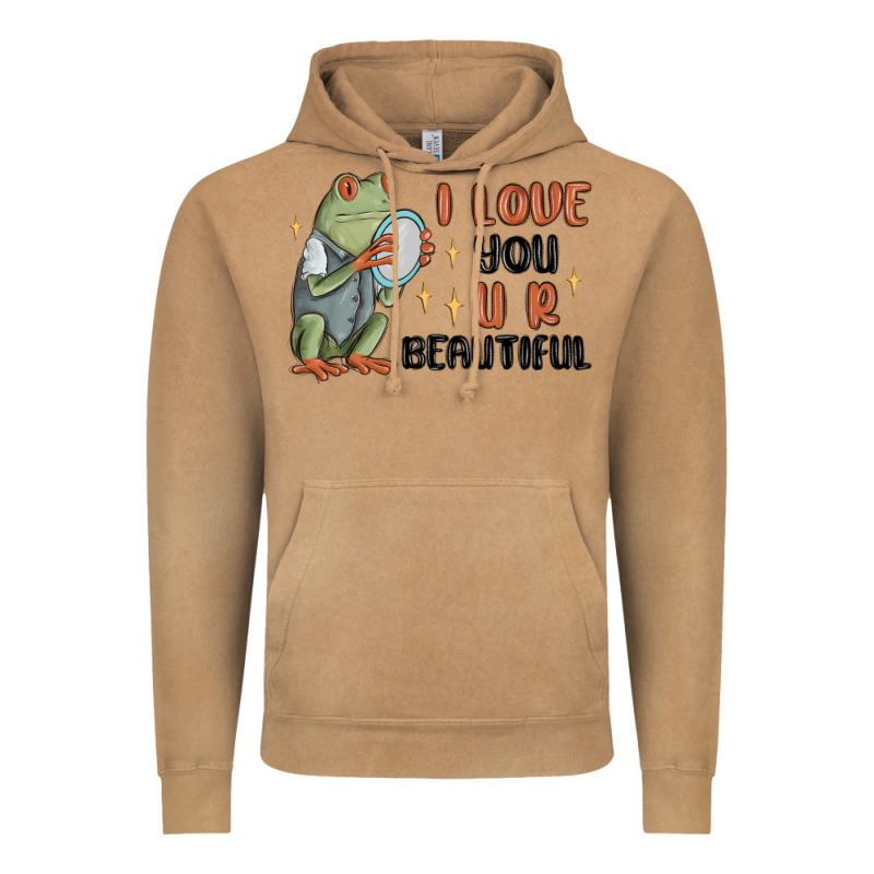 I Love You U R Beautiful Frog Vintage Hoodie by MaliasSmallBusiness | Teevron