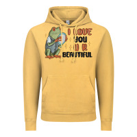 Vintage Mustard i love you u r beautiful frog Vintage Hoodie - MaliasSmallBusiness