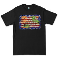 Black American flag halloween background Premium Tee - JahusDesignShop
