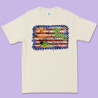 American Flag Halloween Background Premium Tee Designed By Jahusdesignshop