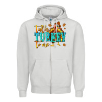 Dove Grey Talk Turkey To Me Zipper Hoodie - texasbilliewilder