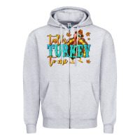 Heather Grey Talk Turkey To Me Zipper Hoodie - texasbilliewilder