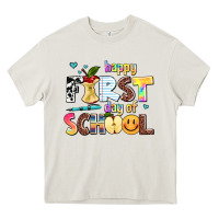 Cream happy first day of school Heavy Core Tee - AdoDesignShop