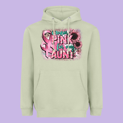 I Wear Pink For My Aunt Heavyweight Hoodie Designed By Cowgirlartshop