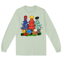 Matcha Christmas With Ice Hockey Trees Long Sleeve Tee - BundleAndBundleShop