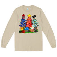 Mushroom Christmas With Ice Hockey Trees Long Sleeve Tee - BundleAndBundleShop