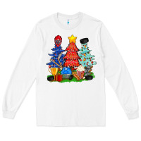White Christmas With Ice Hockey Trees Long Sleeve Tee - BundleAndBundleShop