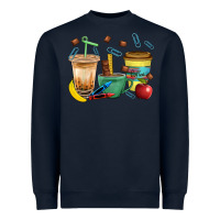 Navy School Boy Coffee Cup Bbs Heavyweight Sweatshirt - BundleAndBundleShop