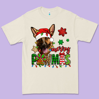 Merry Pawmas Christmas German Shepherd Premium Tee Designed By Jasminsmagicworld