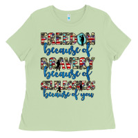 Matcha freedom because of bravery because of selflessness because of you Ladies Tee - JahusDesignShop
