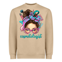 Mushroom Messy Bun Cosmetologist Bbs Heavyweight Sweatshirt - BundleAndBundleShop