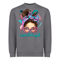 Storm Messy Bun Cosmetologist Bbs Heavyweight Sweatshirt - BundleAndBundleShop