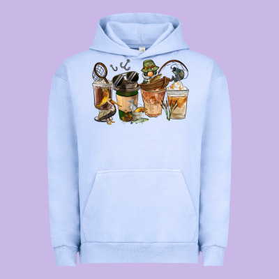 Fishing Coffee Cups Urban Hoodie Designed By Fadigitalartstudio