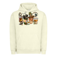 Pigment Pistachio Fishing Coffee Cups Urban Hoodie - FaDigitalArtStudio