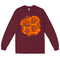 Burgundy Thanksgiving Turkey With Tartan Patch Long Sleeve Tee - BundleAndBundleShop