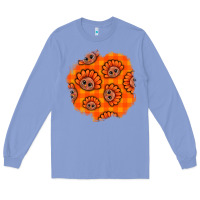 Colony Blue Thanksgiving Turkey With Tartan Patch Long Sleeve Tee - BundleAndBundleShop
