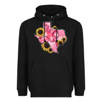 Black texas map breast cancer Heavyweight Hoodie - CowGirlArtShop
