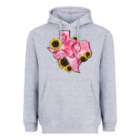 Heather Grey texas map breast cancer Heavyweight Hoodie - CowGirlArtShop