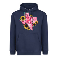Navy texas map breast cancer Heavyweight Hoodie - CowGirlArtShop