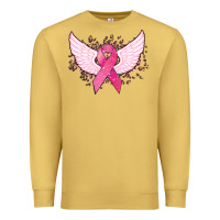 Antique Gold Cancer ribbon angel wings Cancer Awareness Premium Sweatshirt - HowdyJamesFarm