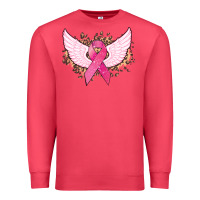 Cardinal Cancer ribbon angel wings Cancer Awareness Premium Sweatshirt - HowdyJamesFarm