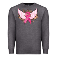 Charcoal Heather Cancer ribbon angel wings Cancer Awareness Premium Sweatshirt - HowdyJamesFarm