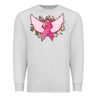 Dove Grey Cancer ribbon angel wings Cancer Awareness Premium Sweatshirt - HowdyJamesFarm