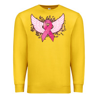 Lemon Cancer ribbon angel wings Cancer Awareness Premium Sweatshirt - HowdyJamesFarm