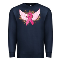 Navy Cancer ribbon angel wings Cancer Awareness Premium Sweatshirt - HowdyJamesFarm