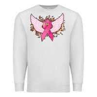 Oatmeal Heather Cancer ribbon angel wings Cancer Awareness Premium Sweatshirt - HowdyJamesFarm