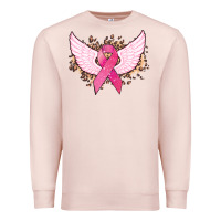 Pale Pink Cancer ribbon angel wings Cancer Awareness Premium Sweatshirt - HowdyJamesFarm