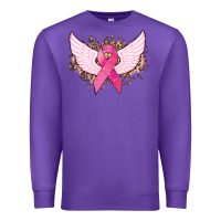 Purple Cancer ribbon angel wings Cancer Awareness Premium Sweatshirt - HowdyJamesFarm