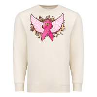 Sandshell Cancer ribbon angel wings Cancer Awareness Premium Sweatshirt - HowdyJamesFarm