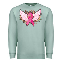 Seafoam Cancer ribbon angel wings Cancer Awareness Premium Sweatshirt - HowdyJamesFarm