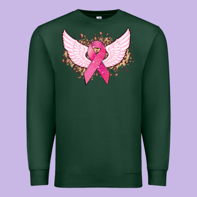 Cancer Ribbon Angel Wings Cancer Awareness Premium Sweatshirt Designed By Howdyjamesfarm