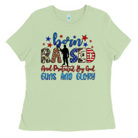 Matcha born raised and protected by god guns and glory Ladies Tee - JahusDesignShop