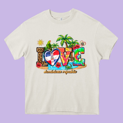 Love Dominican Republic Heavy Core Tee Designed By Adodesignshop