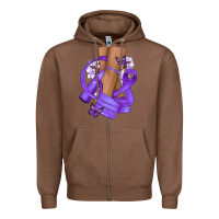 Chestnut Cancer diva purple ribbon Zipper Hoodie - NancyCooperArtShop