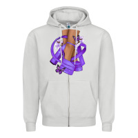 Dove Grey Cancer diva purple ribbon Zipper Hoodie - NancyCooperArtShop