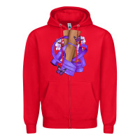 Red Cancer diva purple ribbon Zipper Hoodie - NancyCooperArtShop