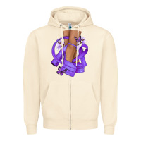 Sandshell Cancer diva purple ribbon Zipper Hoodie - NancyCooperArtShop