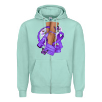 Seafoam Cancer diva purple ribbon Zipper Hoodie - NancyCooperArtShop