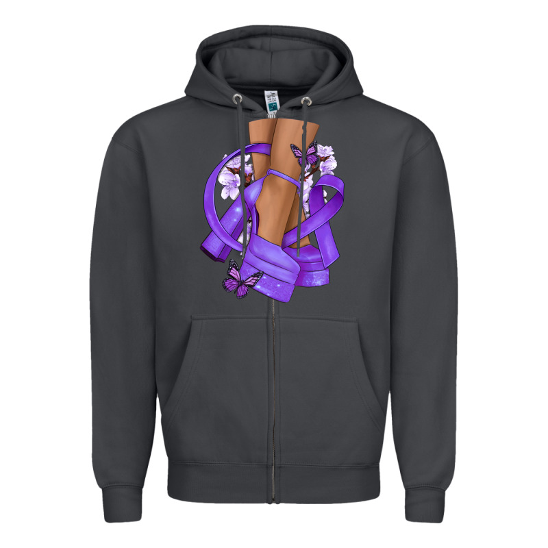 Cancer Diva Purple Ribbon Zipper Hoodie by NancyCooperArtShop | Teevron
