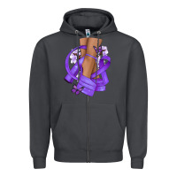 Smoke Cancer diva purple ribbon Zipper Hoodie - NancyCooperArtShop