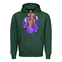Sports Green Cancer diva purple ribbon Zipper Hoodie - NancyCooperArtShop