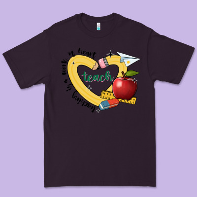 Teaching Is A Work Of Heart Premium Tee Designed By Jahusdesignshop