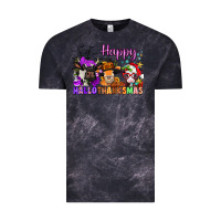 Cloud Black happy hallothanksmas cows  nancy Vintage Tee - NancyCooperArtShop