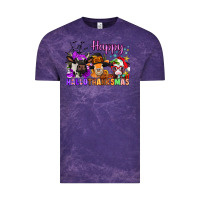 Cloud Purple happy hallothanksmas cows  nancy Vintage Tee - NancyCooperArtShop