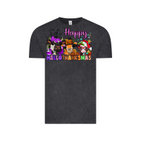 Vintage Black happy hallothanksmas cows  nancy Vintage Tee - NancyCooperArtShop